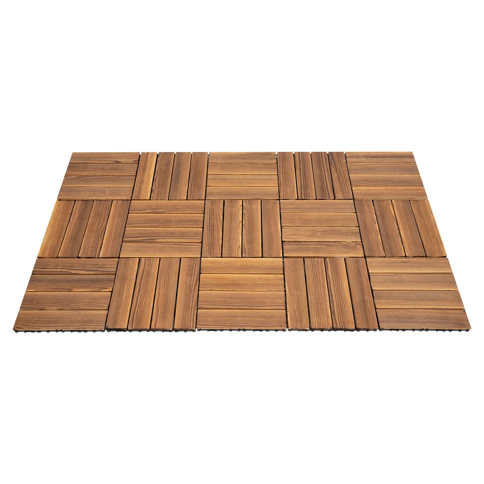 Paquet de 36 carrelage de sol de terrasse de Patio en bois dur carrelage de sol à emboîtement extéri
