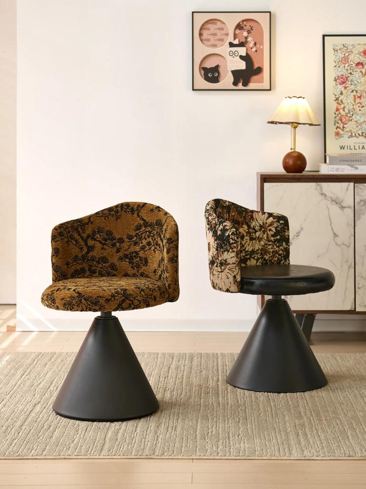 Chaise de maquillage de luxe légère pour chambre à coucher, style nordique, dossier rotatif, coiffeu