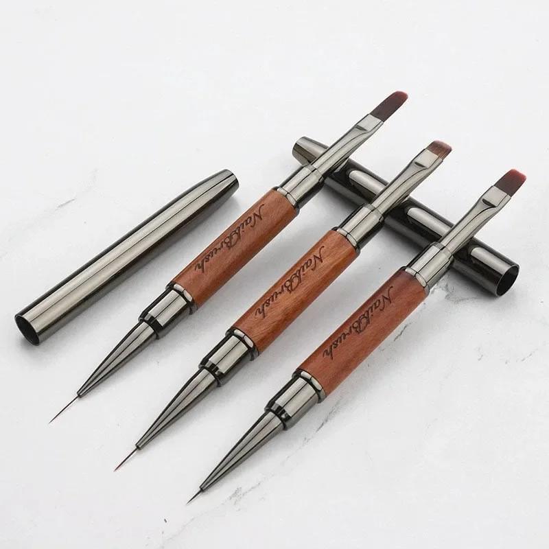 Nouveau Pinceau à ongles double embout 1 pièce, Pinceau de manucure fin pour gel de construction, dé