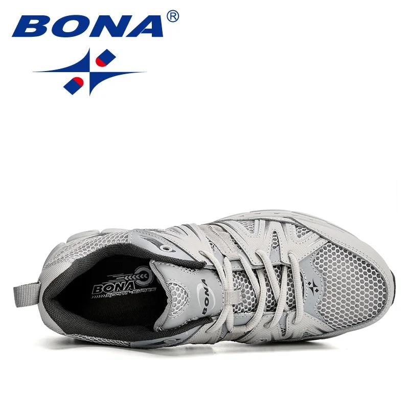 BONA – chaussures de course à lacets en microfibre pour hommes, baskets de Sport en maille, souliers
