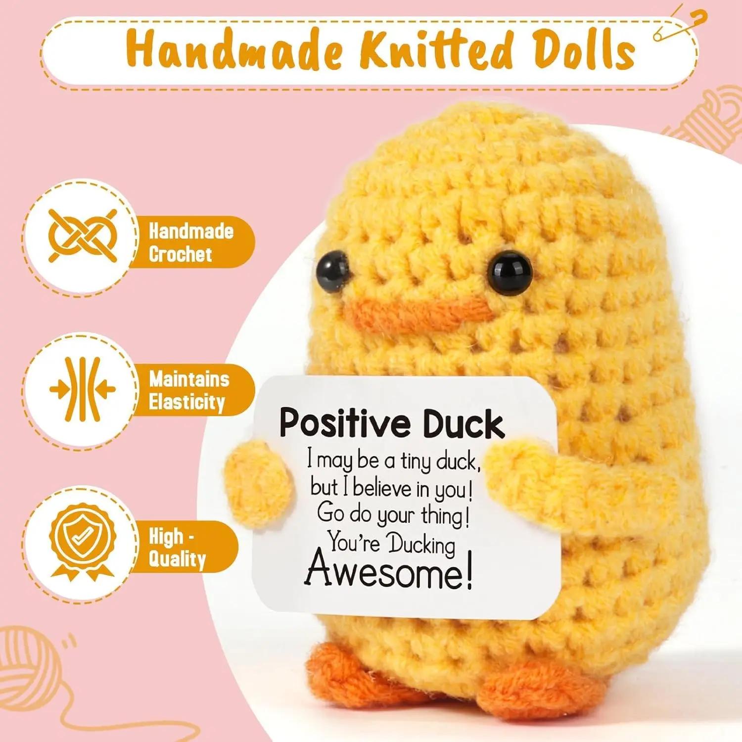 Poupée au Crochet de câlin de poche à énergie positive, Mini peluche tricotée à la main, pomme de te