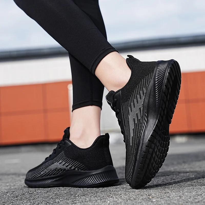 Baskets de course maille rouge - Chaussures sport légères antidérapantes grande taille 47