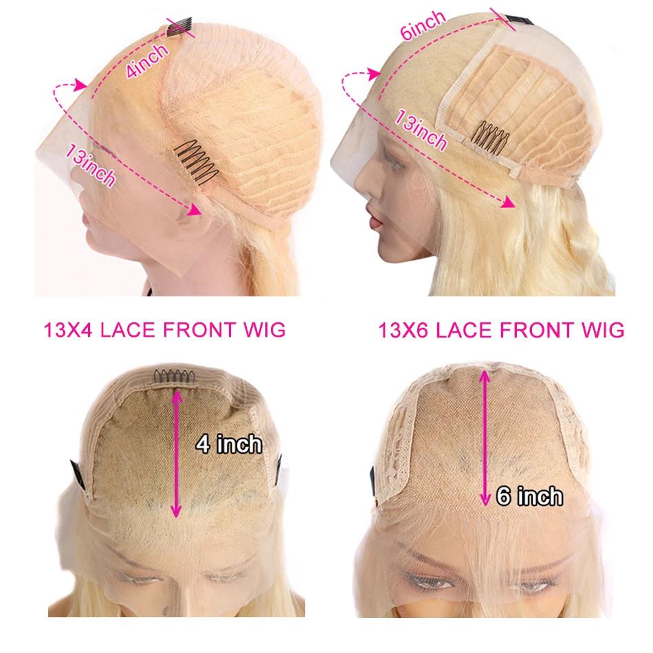 613 Blonde 13x6 HD Transparent dentelle frontale perruques de cheveux humains pour les femmes droite