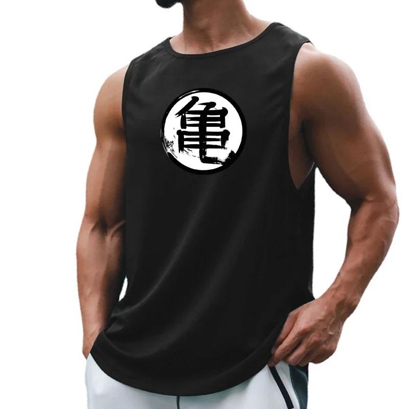 Chemise de sport imprimée Anime japonais pour hommes - Vêtements fitness respirants été