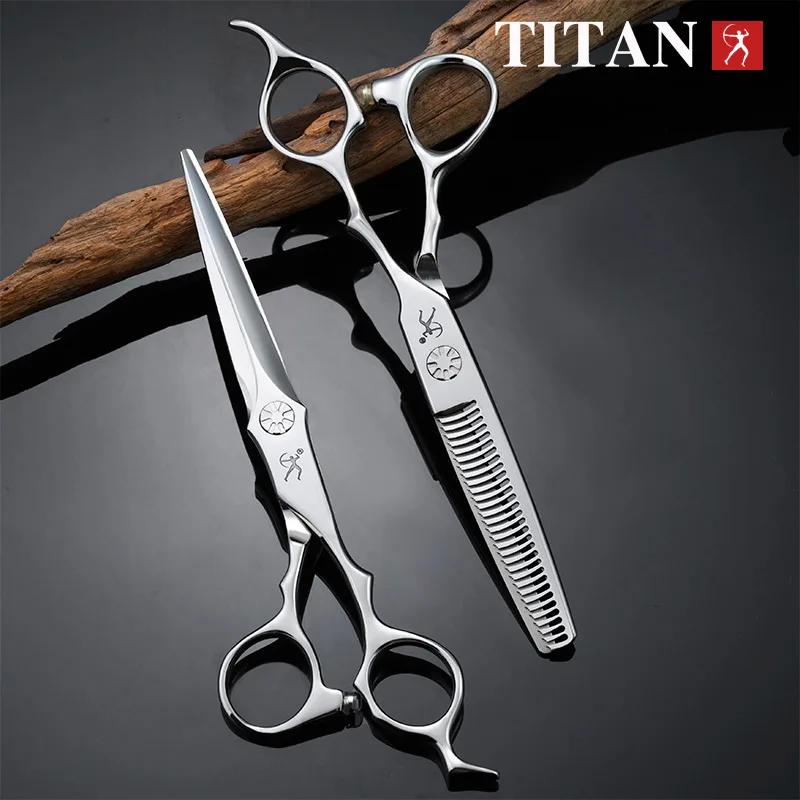Ciseaux à cheveux Titan en acier vg10, ciseaux tranchants, ciseaux de coiffure professionnels, cisea