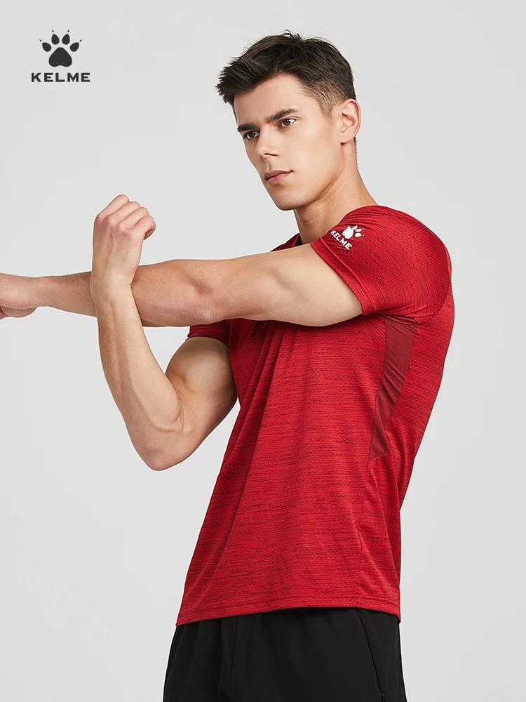 Kelme-T-shirt de course à manches courtes pour homme, haut de sport fin, respirant, séchage rapide,