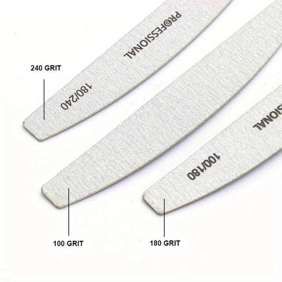 1/2/5/10/20/50 pièces/lot limes à ongles professionnelles en bois 100/180/240 tampon 100/180 gris ba