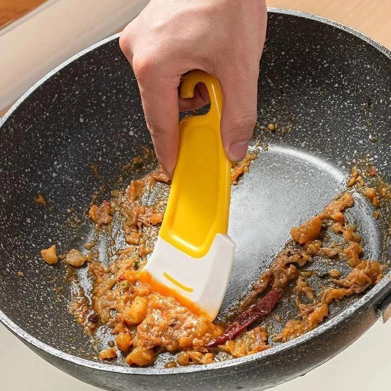 Spatule de nettoyage grattoir de cuisine lame souple grattoir brosse poêle sale Pot plats nettoyant