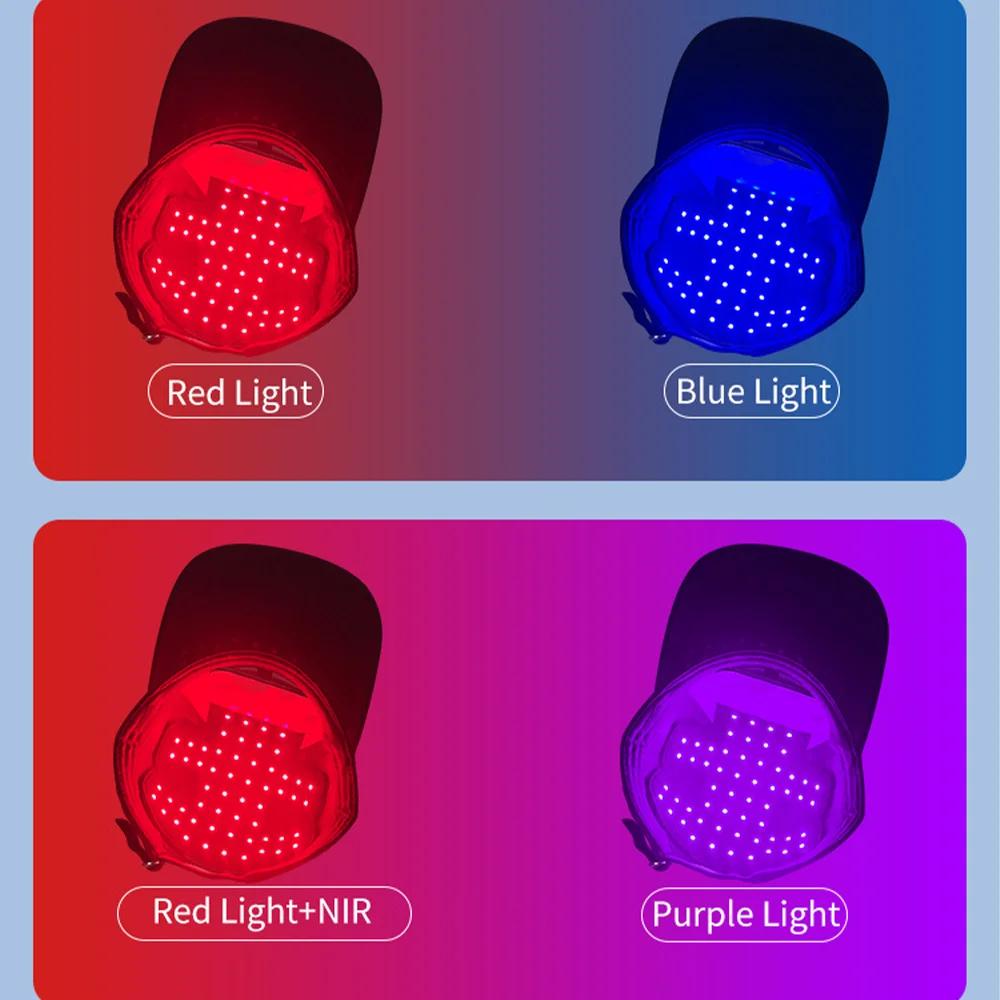 Casque de luminothérapie rouge pour la croissance des cheveux 46nm&660nm&850nm, 4 LED, coussin amovi