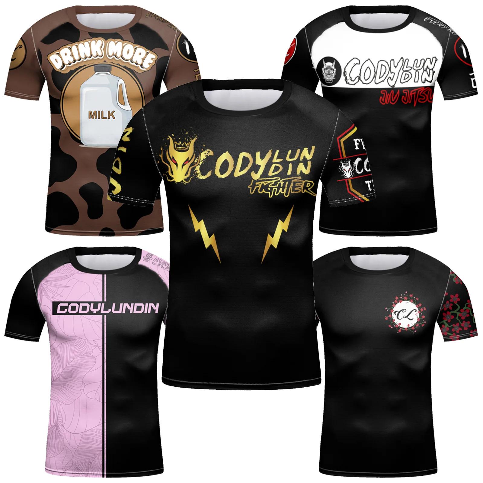 T-shirt de sport MMA BJJ Muay Thai pour enfants, manches courtes, jiu jitsu de boxe, séchage rapide,