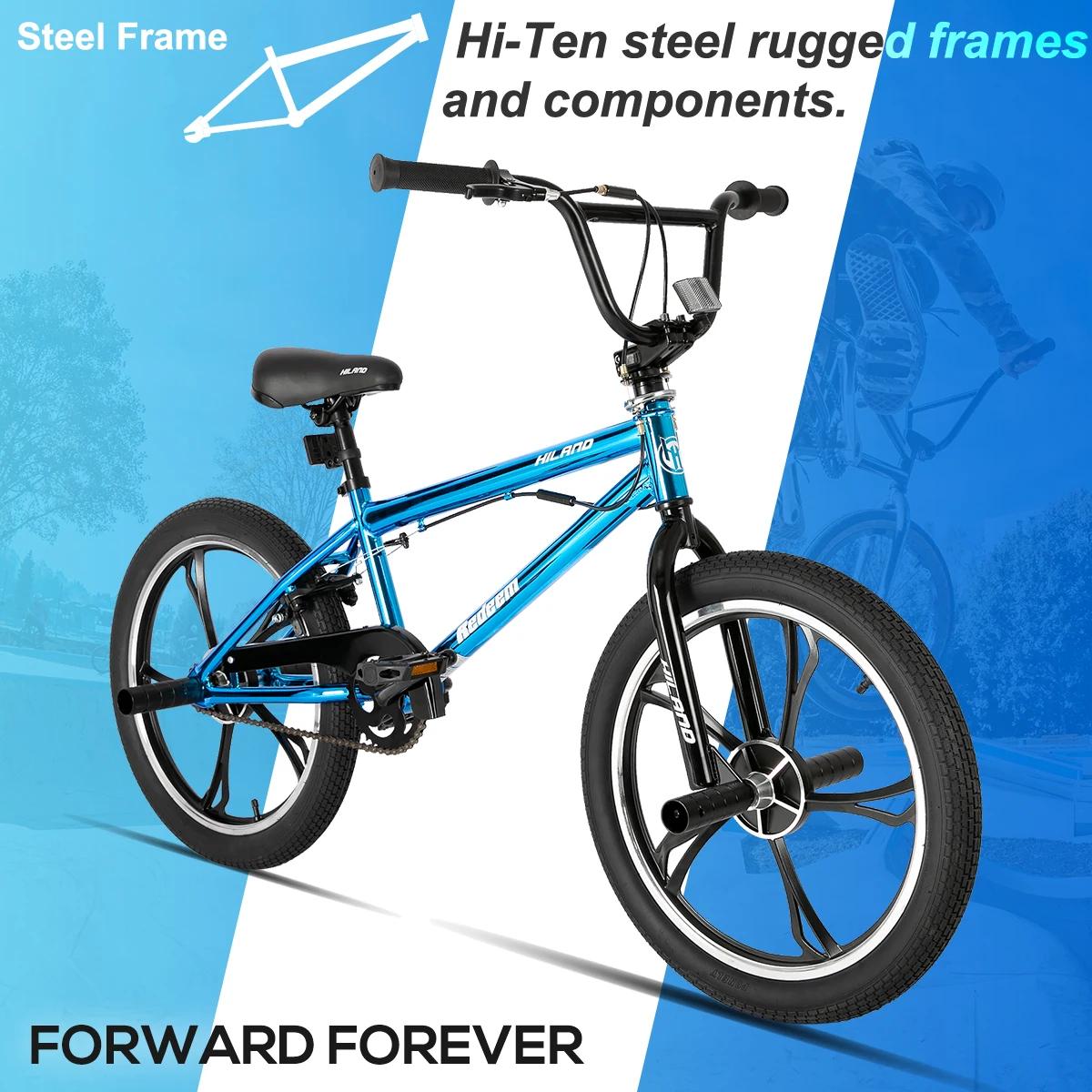 Hiland Vélo BMX pour enfants de 20 pouces pour garçons et filles âgés de 5 à 12 ans, style libre à r