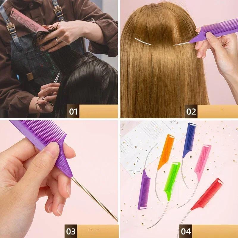 Aiguille en acier style professionnel en plastique résistant à la chaleur antistatique tressage queu