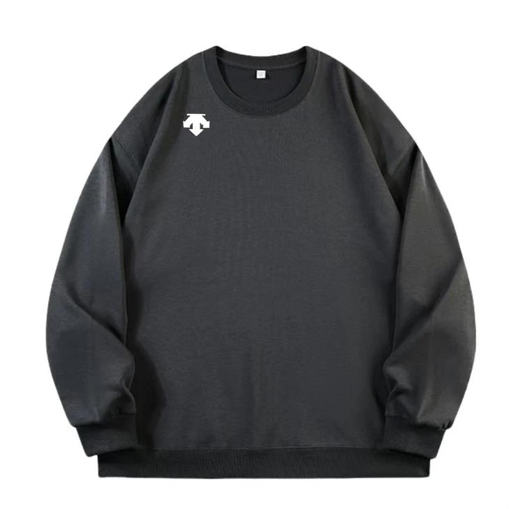 Chemise de sport à manches longues et col rond pour homme, en pur coton, chemise de sport décontract