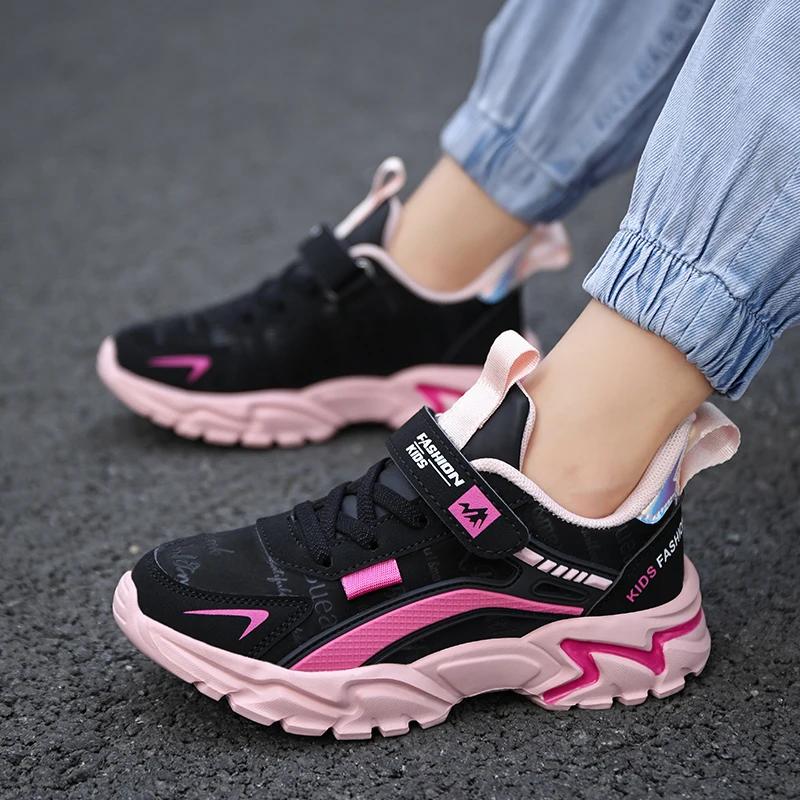 Chaussures de course pour filles enfants - Baskets respirantes antidérapantes pour le sport scolaire