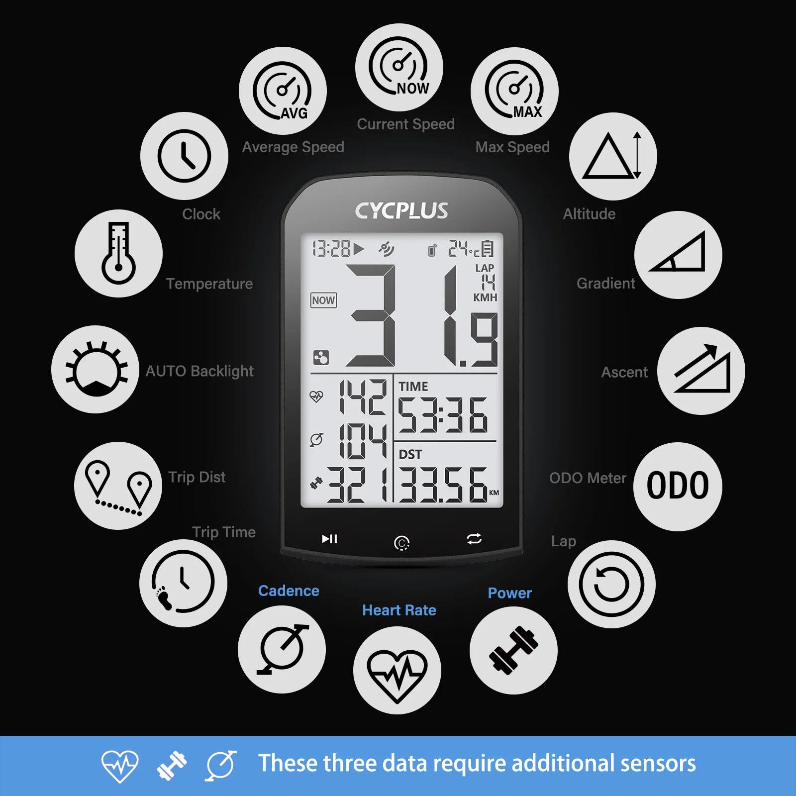 GPS Vélo Ordinateur Sans Fil CYCPLUS M1 Étanche Compteur De Vitesse Odomètre ANT + Bluetooth5.0 Vélo