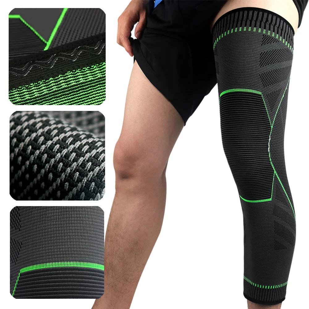 Manchons de Compression de jambe complète, 1 paire, genouillères, protection de soutien pour l'halté