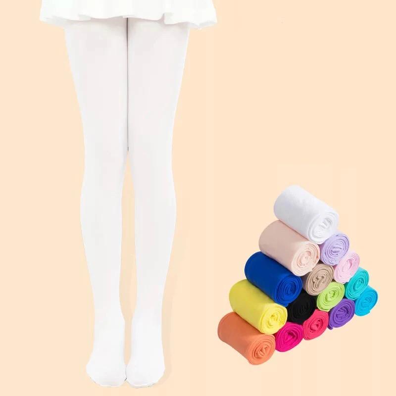 Printemps/automne couleur bonbon enfant collants pour bébé fille enfants velours blanc collants bas