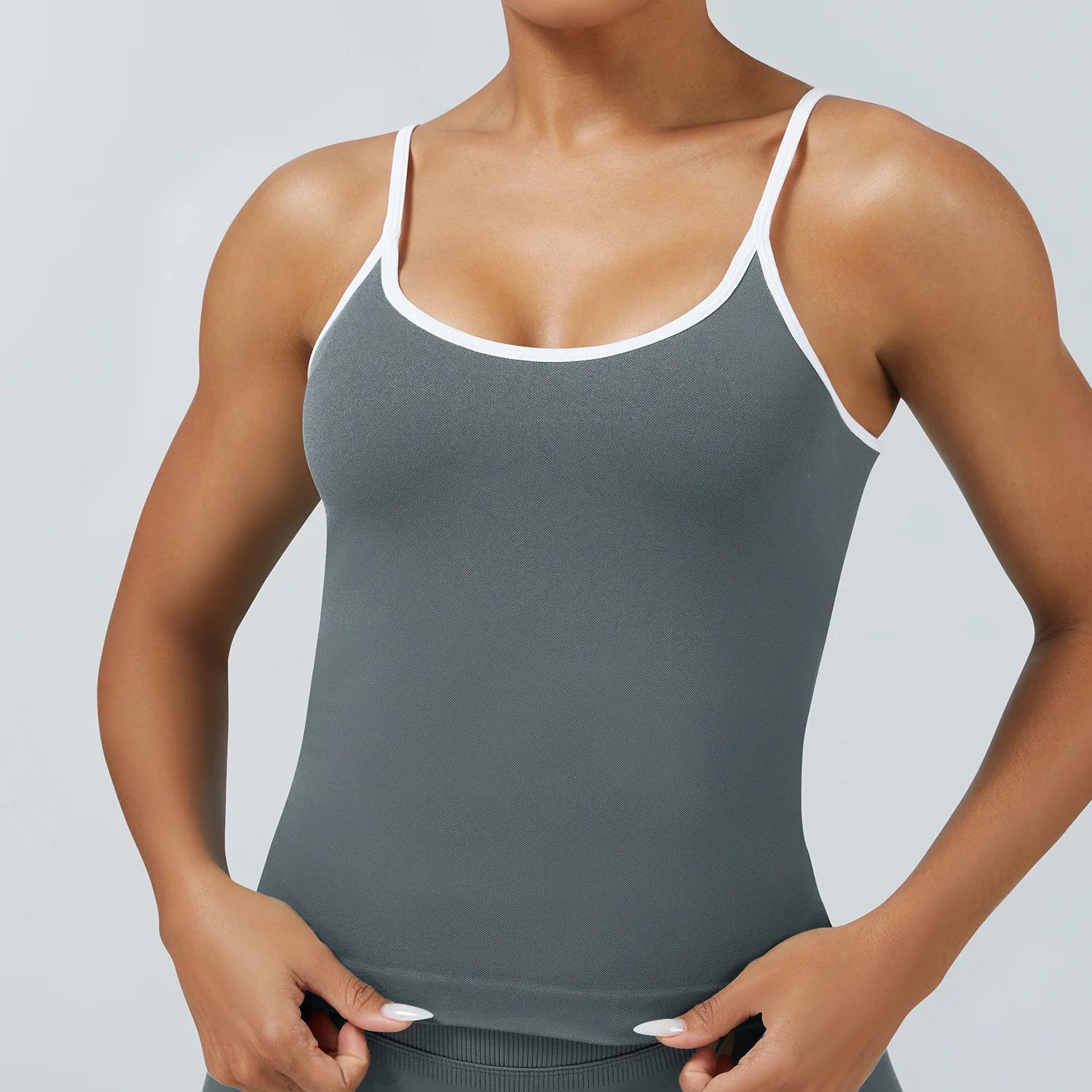 Soutien-gorge de sport haute performance pour femme, push-up, sans couture, respirant, pour fitness,