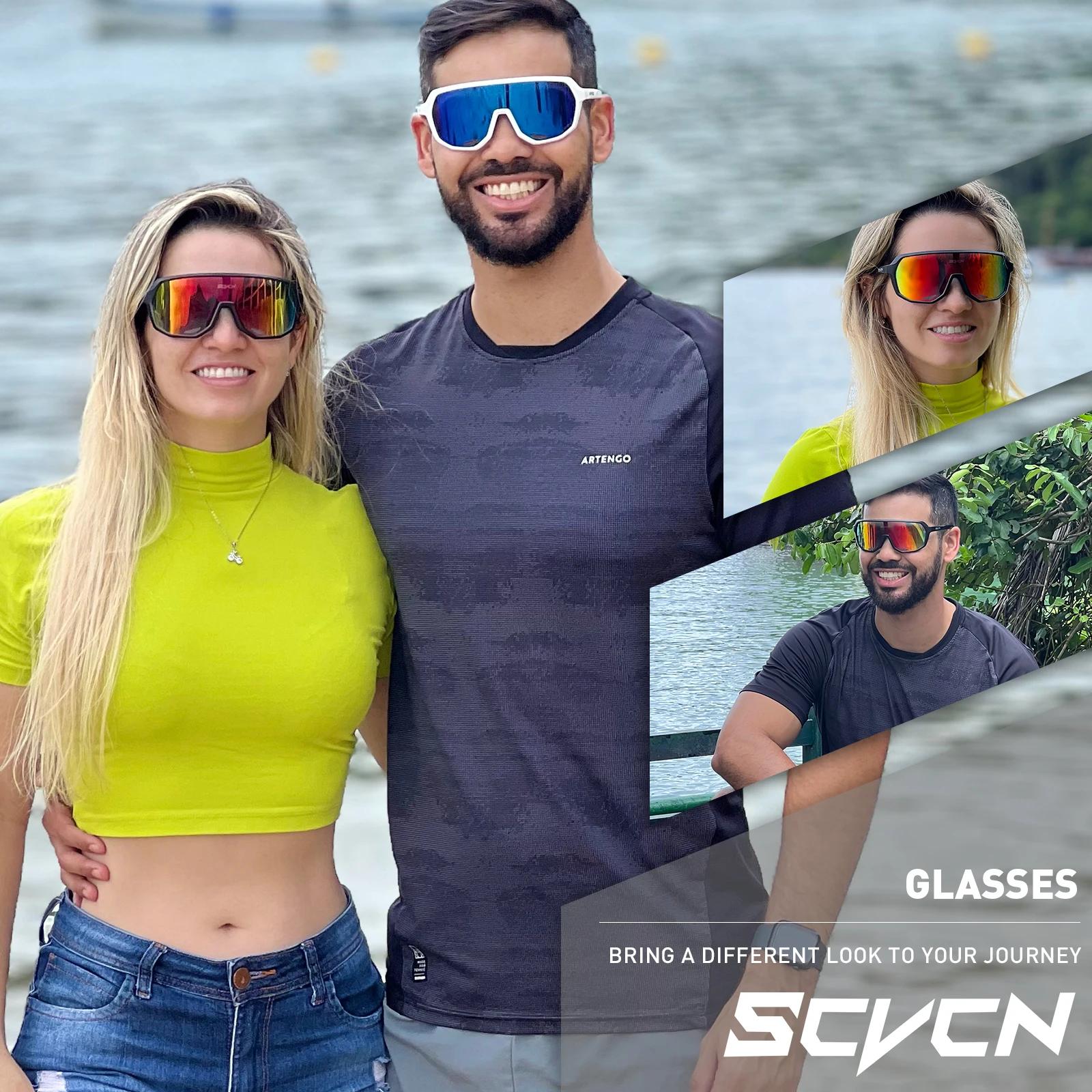 SCVCN lunettes de cyclisme UV400 lunettes de soleil photochromiques hommes soleil VTT route lunettes