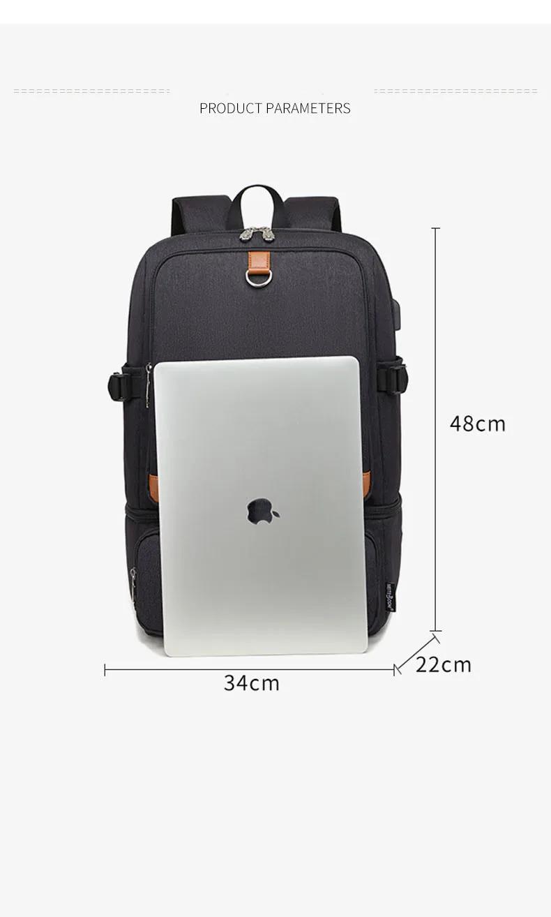 Sac à dos isotherme noir pour ordinateur portable, sacs isothermes, compartiment USB, sacs à dos éta