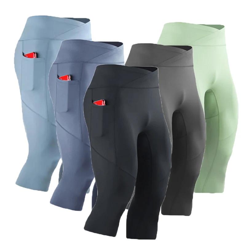 Pantacourt moulant pour homme et fille, pantalon de course, de basket-ball, de football, d'exercice