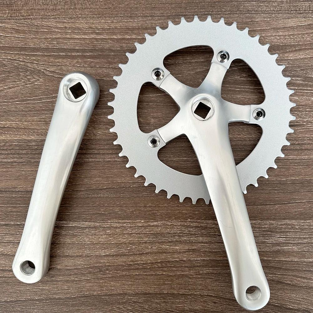 Pédalier de vélo Vintage à vitesse unique, engrenage fixe, argent, roue dentée de vélo de route, 170