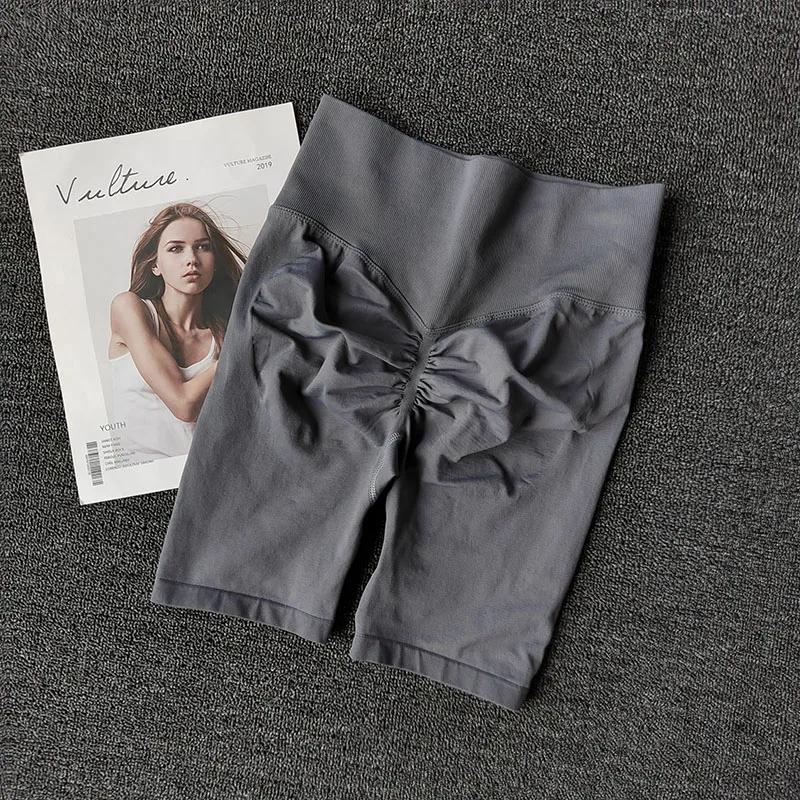 Short de Yoga sans couture pour femmes, short d'entraînement taille haute, butin Sexy, contrôle du v