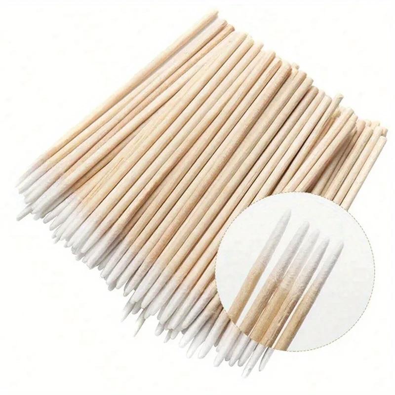 Coton-tige en bois pour ongles, 100 à 500 pièces, bâtons propres, pointe de bourgeon, tête en coton