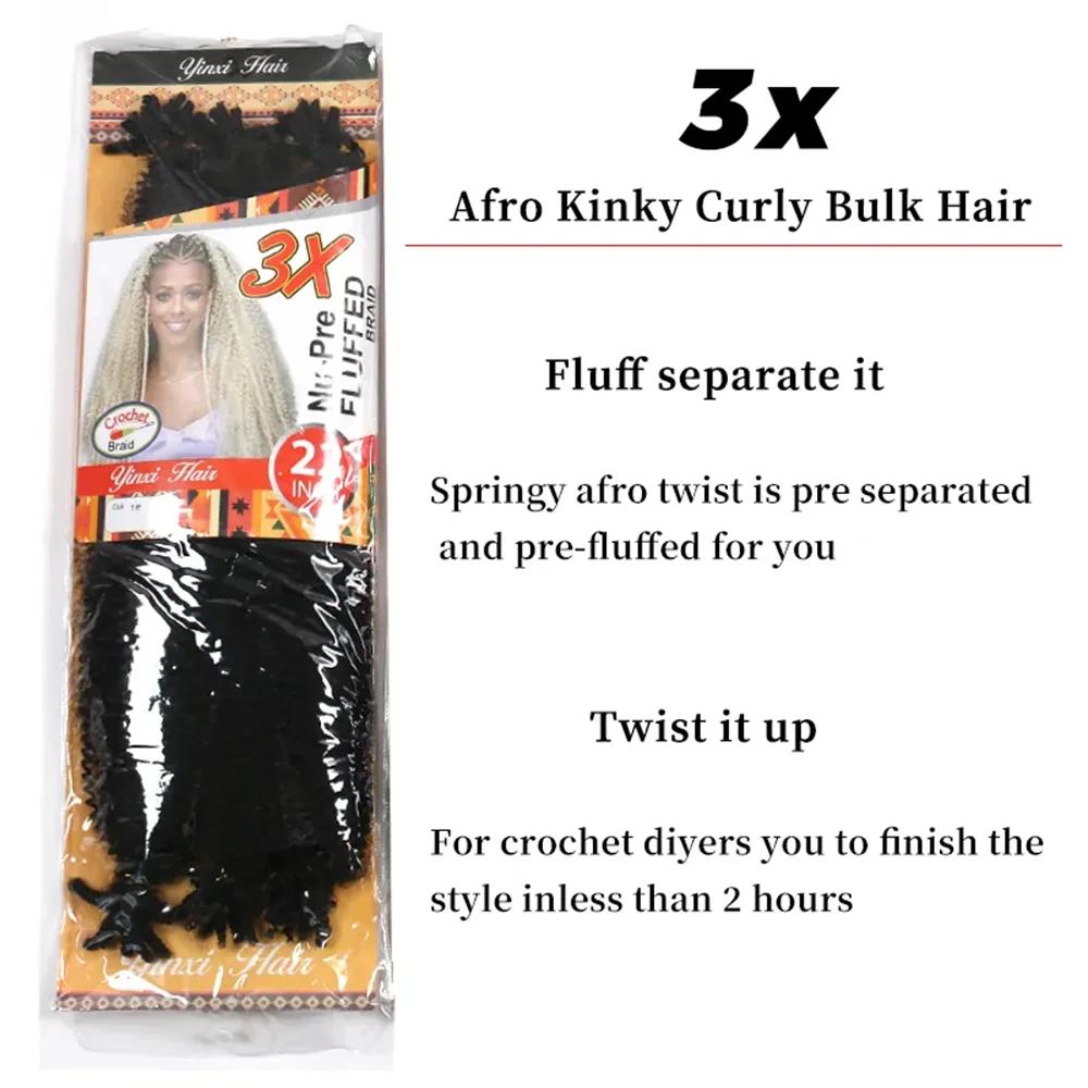 3 paquets de cheveux Afro torsadés de printemps doux 22 pouces Marley Crochet tressage cheveux pré-s