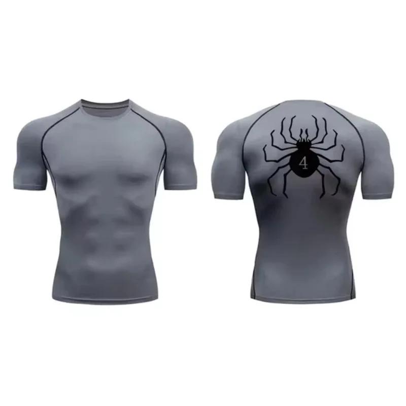 Anime Hunter x Hunter GYM Compression t-shirts course Fitness serré vêtements de Sport à manches cou