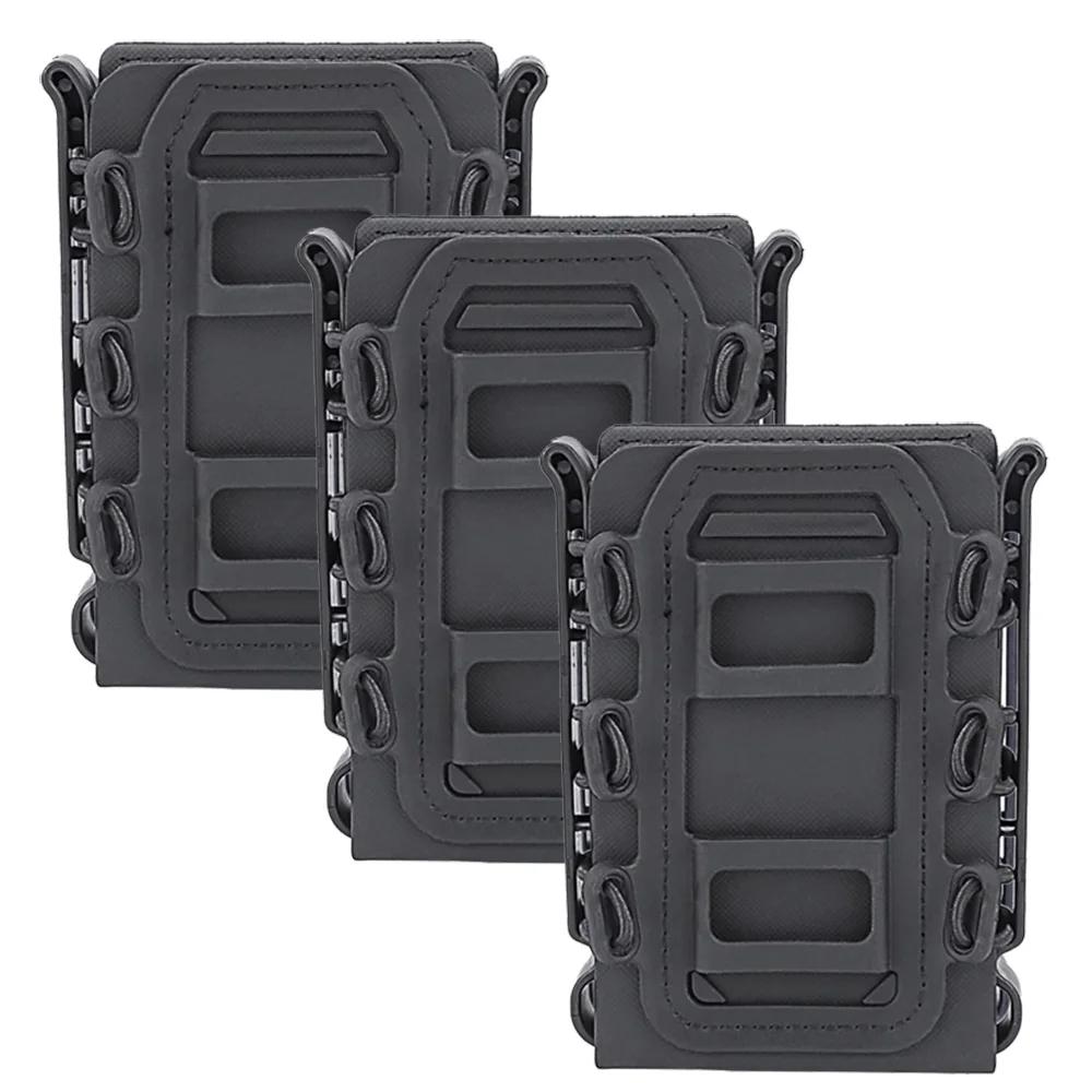 3 pièces tactique rapide Mag TPR Flexible Molle Magazine pochette transporteur pour Ar15 M4 5.56/7.6