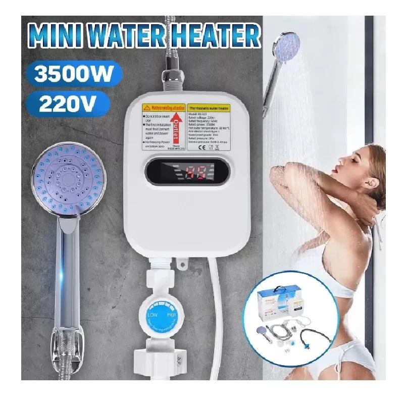 Chauffe-eau électrique instantané sans réservoir 3500W, prise EU/US, 220/110V, pour robinet de salle