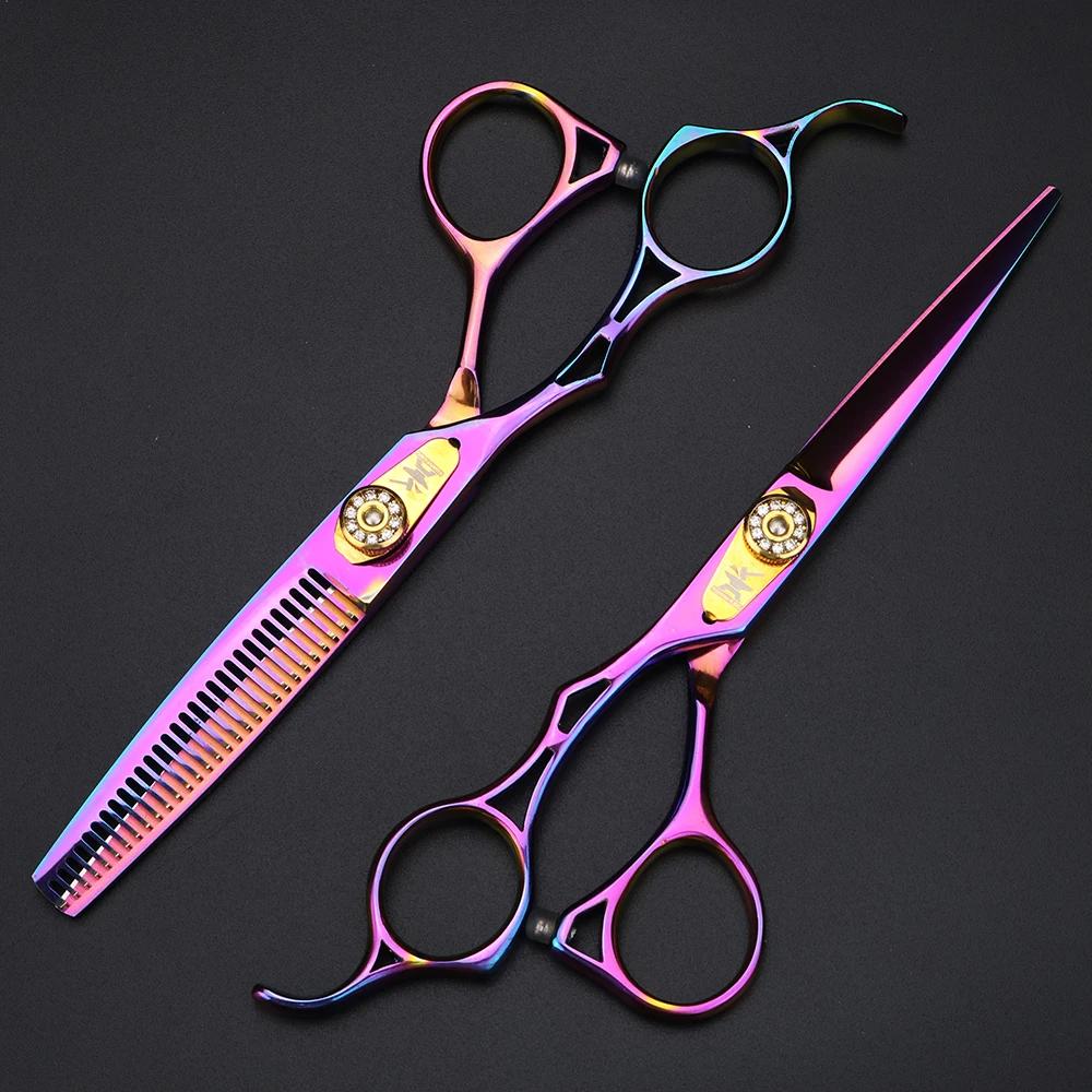 Ciseaux à cheveux gauchers, ciseaux de coupe professionnels violets de 6 pouces, ciseaux amincissant