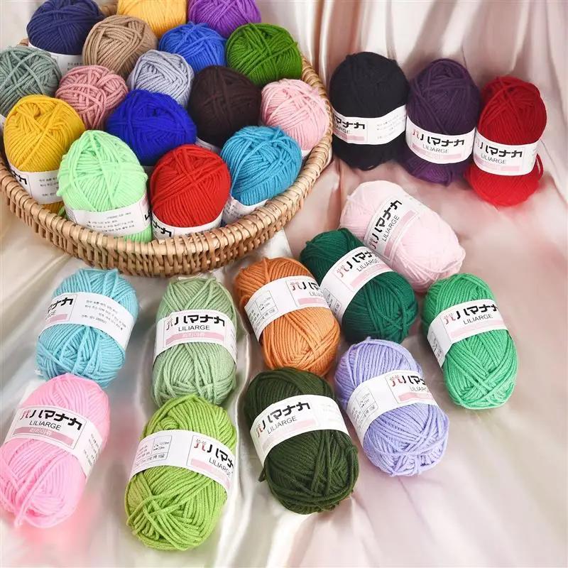 Fil à tricoter en coton au lait doux, 25g, anti-boulochage, fil de coton à 4 plis pour Crochet, écha