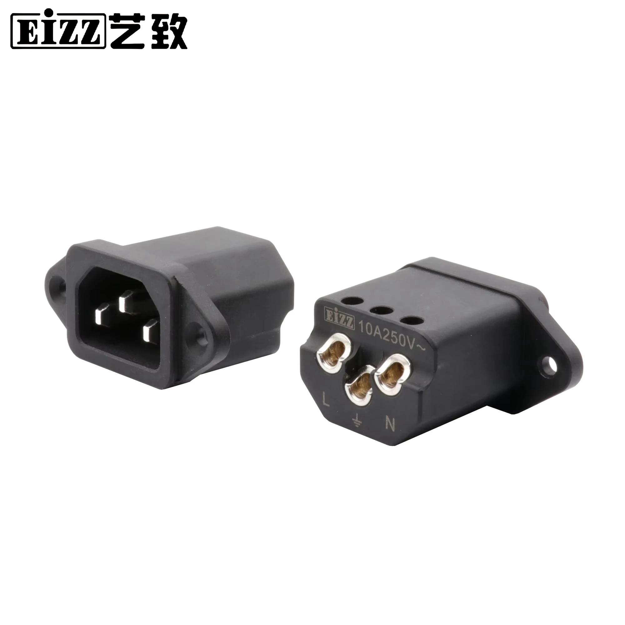 EIZZ-Prise de Courant Mâle Premium IEC 320 AC, 1 Pièce, Entrée Secteur, Delisulator en Cuivre Tellur