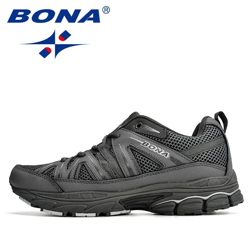 BONA – chaussures de course à lacets en microfibre pour hommes, baskets de Sport en maille, souliers
