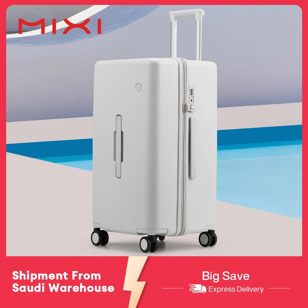 Valise de voyage Mixi Trunk Luggage, taille moyenne, rigide en polycarbonate, avec roulettes pivotan