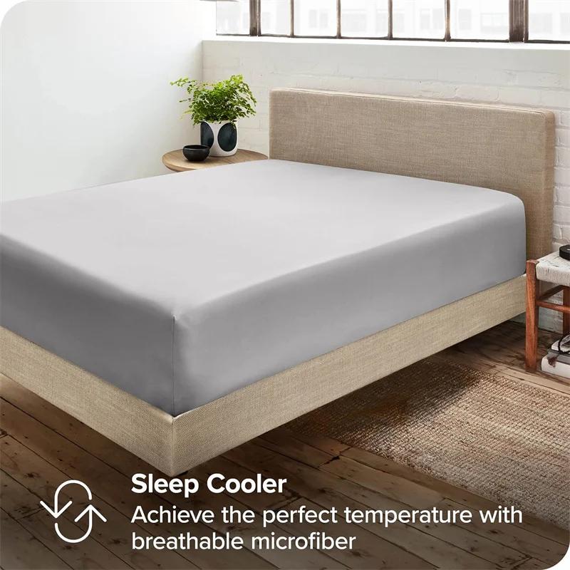 Drap-housse en coton égyptien de luxe doux avec bandes élastiques, housse de matelas 400TC, antidéra