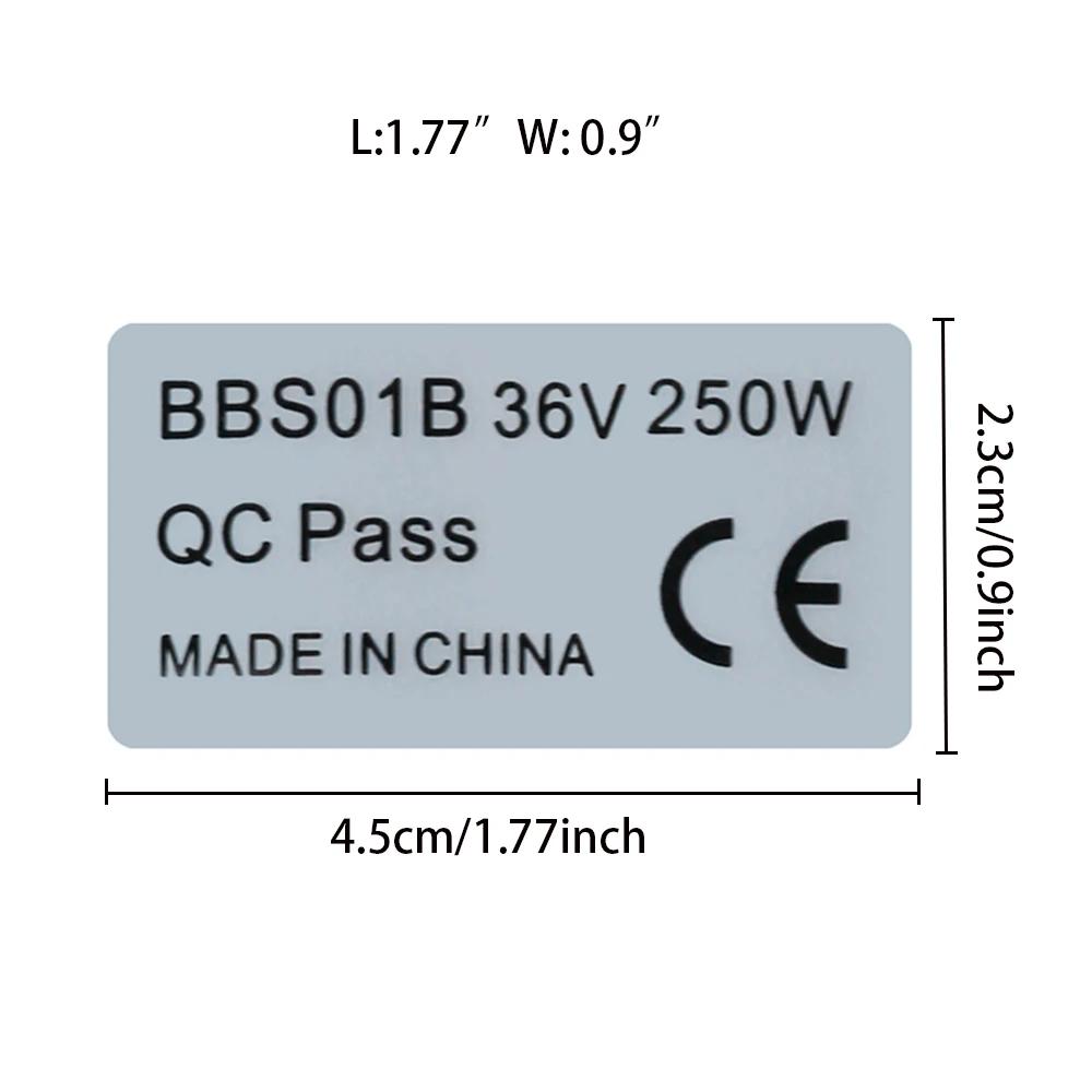Autocollants de vélo électrique 36V 250W, 6 pièces, pour Bafang BBS01B BBS02B BBHD, moteur d'entraîn
