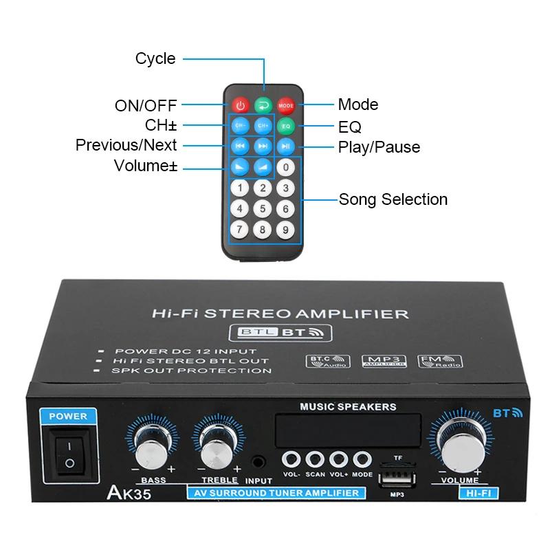 AK45/AK35 800W amplificateur de puissance domestique 2 canaux Bluetooth 5.0 Mini amplificateur de so
