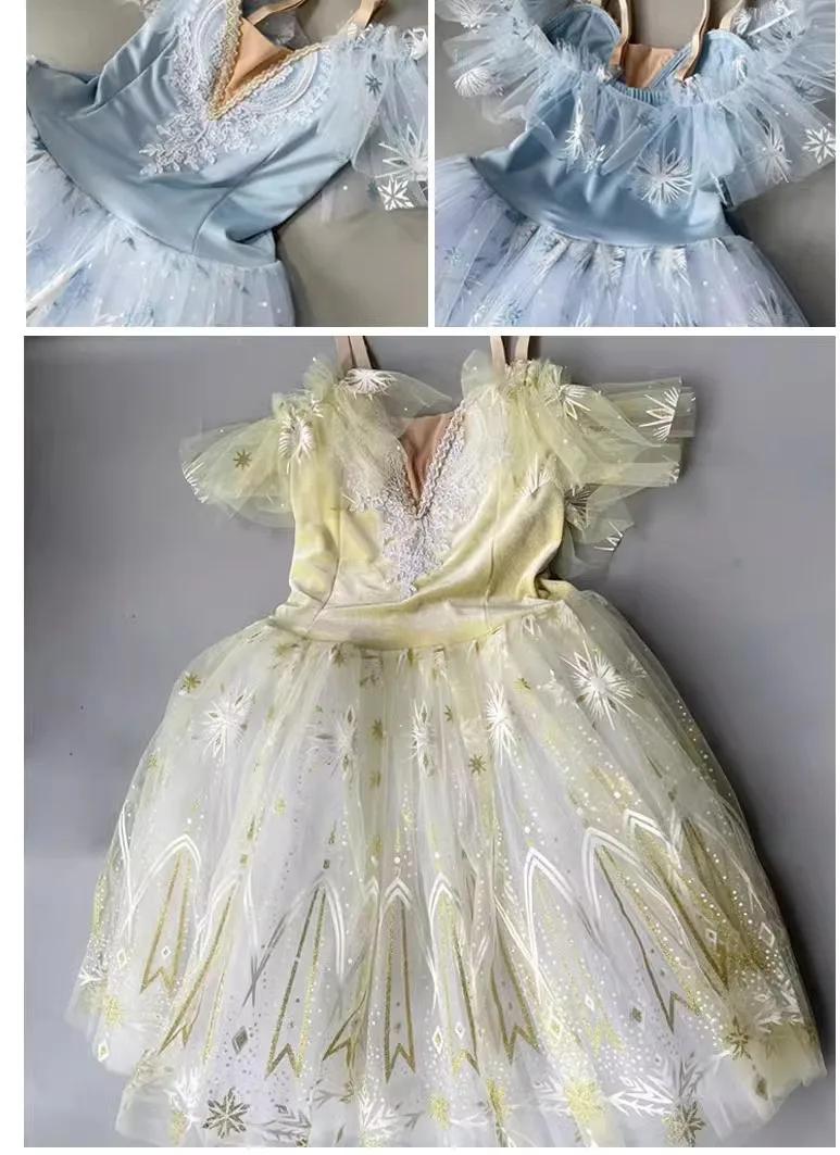 Tutu professionnel long romantique tutu fleur jarretelle ballet cygne lac ballet dames enfants fille