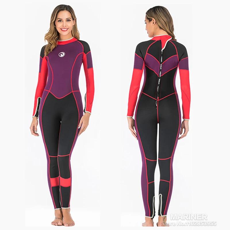 Combinaison en néoprène pour hommes et femmes, combinaison une pièce, sports nautiques, plongée sous