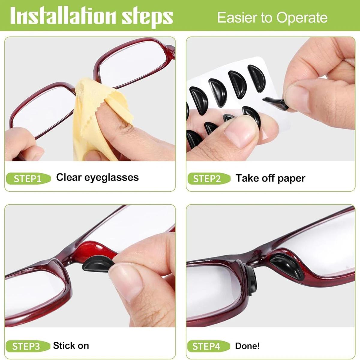 5/10 paires de plaquettes nasales antidérapantes Super collantes pour lunettes, en Silicone souple,