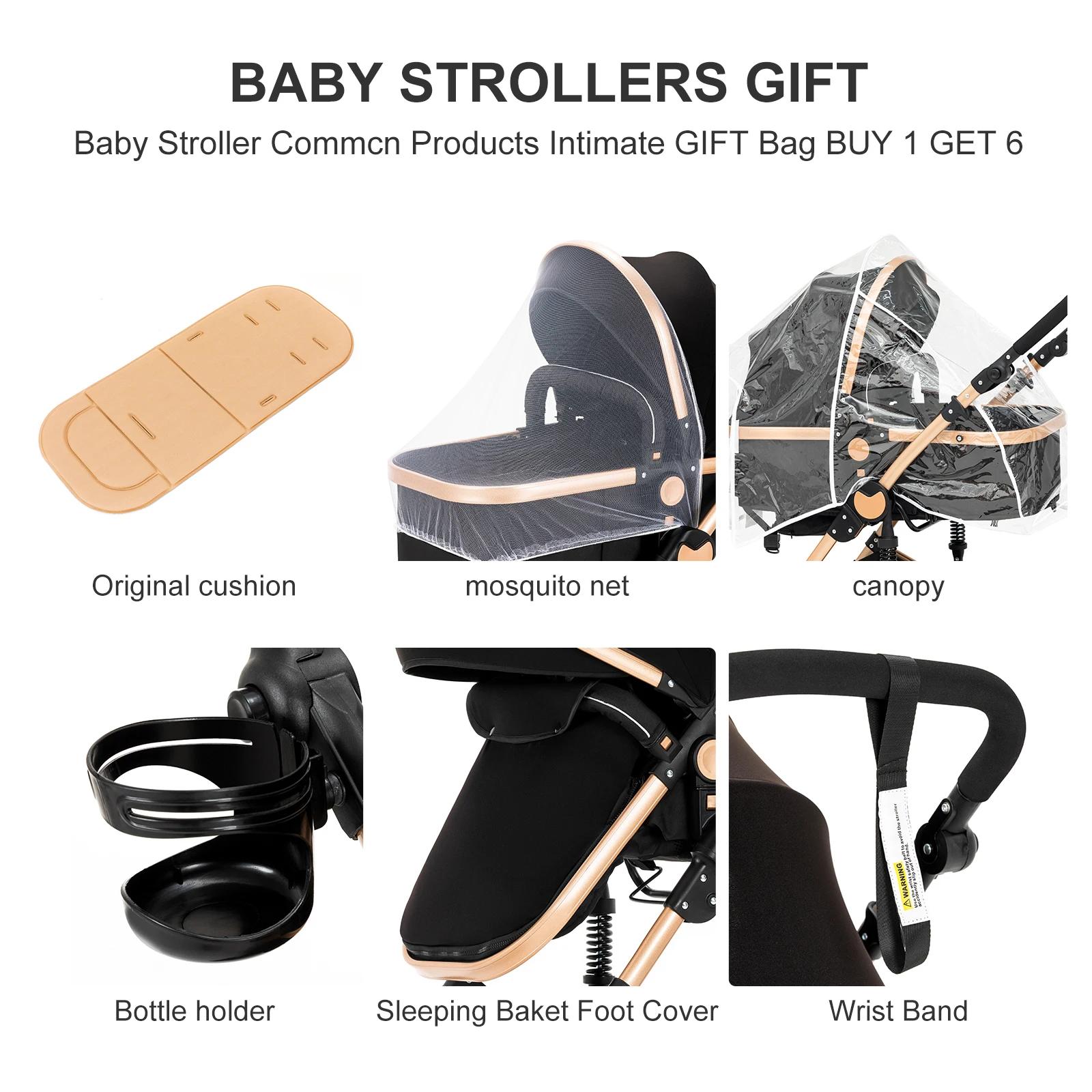 Poussette compacte 3 en 1, combos de poussette de siège d'auto, poussette de bébé multifonctionnelle