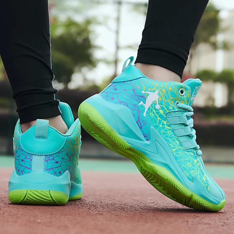 Chaussures de basket-ball pour enfants, baskets d'entraînement antidérapantes et respirantes, bottes