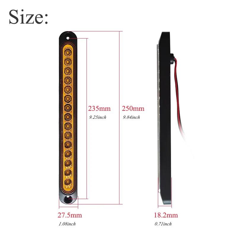 2 pièces 12V 24V barre lumineuse de voiture marqueur latéral clignotant arrêt lampe d'avertissement
