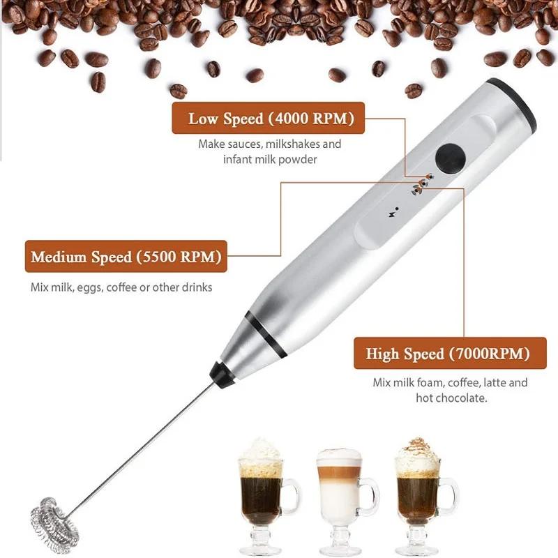 Mousseurs à lait sans fil mélangeur électrique portatif avec USB Mini cafetière électrique fouet mél