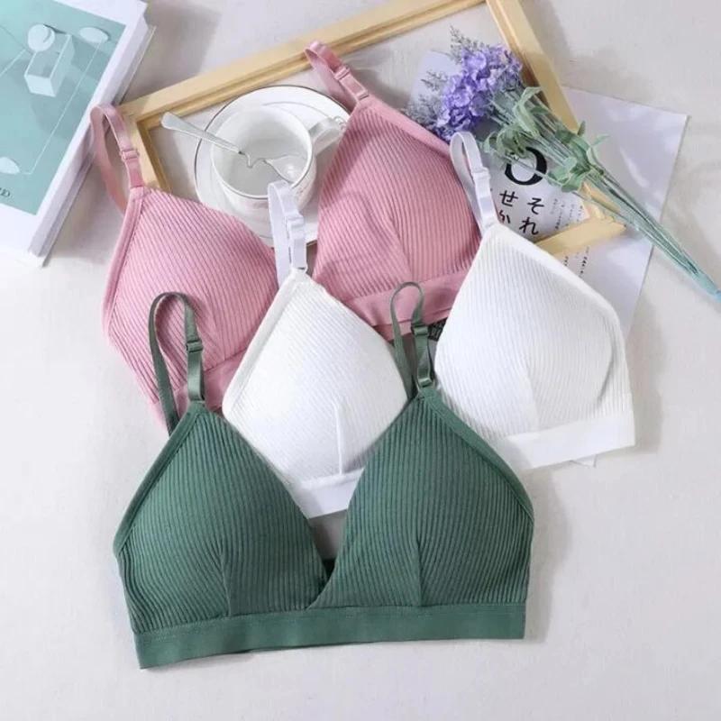 Soutien-gorge de sport en fibre élastique pour femme, sous-vêtement respirant, haut court mince, san