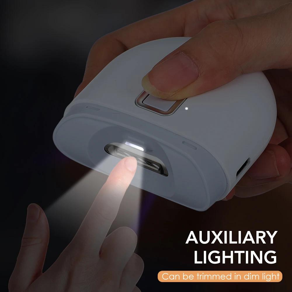 Coupe-ongles électrique avec lumière LED, broyeur automatique de polissage des ongles pour enfants e