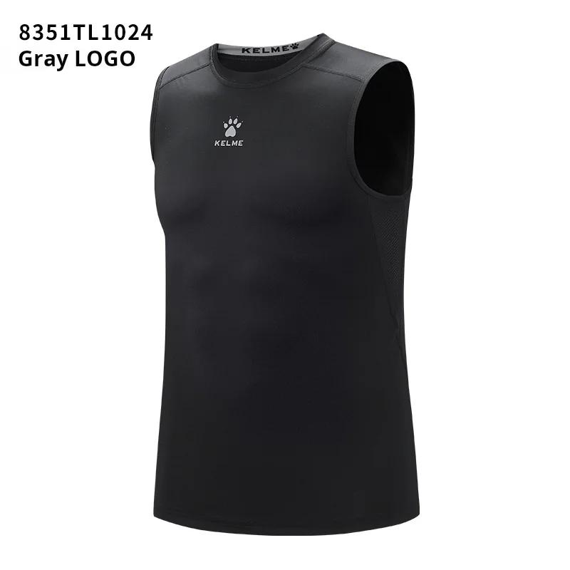Kelme T-shirt de fitness sans manches pour hommes, vêtements d'été à haute élasticité, respirants, v
